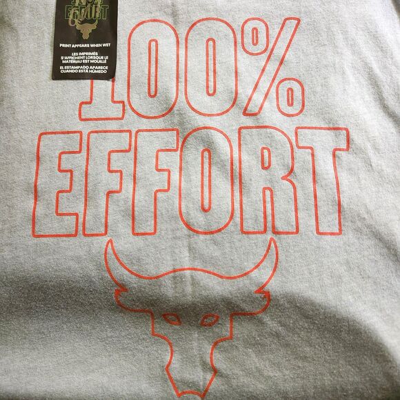 Under Armour Project Rock Tank Top Gray 100% Effort/No Quit Youth Size  XL - Picture 2 of 9